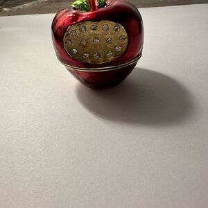 Red Apple Trinket Box with Crystals